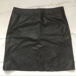 Loft vegan leather black mini skirt